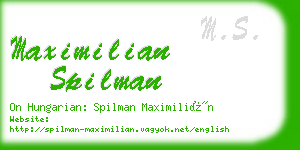 maximilian spilman business card